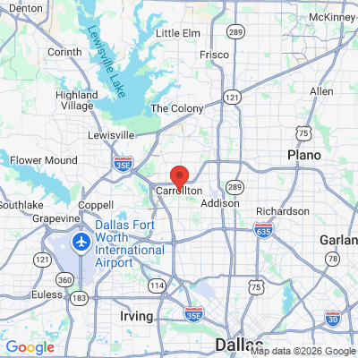 Map to  office in Carrollton, TX