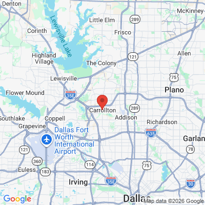 Map to  office in Carrollton, TX