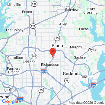 Map to Canyon Creek Family Dentistry of Richardson office in Richardson, TX