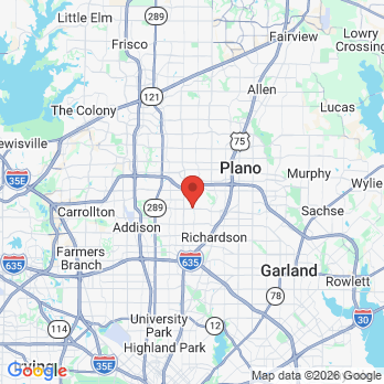 Map to North Dallas Dentistry office in Richardson, TX