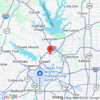 Map to Steele Dental Specialties office in Coppell, TX
