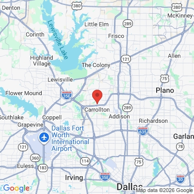 Map to  office in Carrollton, TX