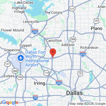 Map to Gold Coast Dental Farmers Branch office in Dallas, TX