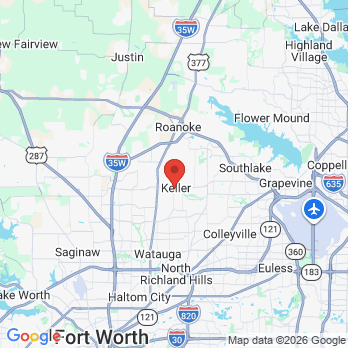 Map to Gina Biedermann DDS office in Keller, TX