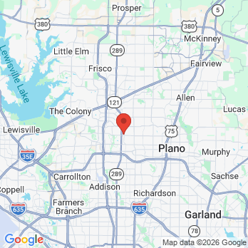 Map to Parker West Dental Associates office in Plano, TX