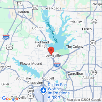 Map to Prairie Creek Dental office in Lewisville, TX