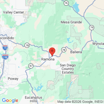 Map to Ramona Dental office in Ramona, CA