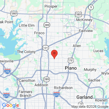 Map to Lonestar Dental Group Plano office in Plano, TX