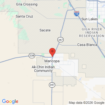 Map to Arizona Associates in Dentistry office in Maricopa, AZ