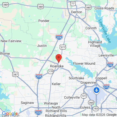Map to  office in Roanoke, TX