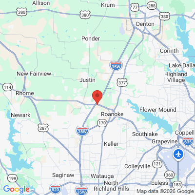 Map to  office in Roanoke, TX
