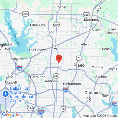 Map to Preston Park Dental  office in Plano, TX