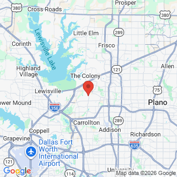 Map to Castle Hills Pediatric Dentistry office in Carrollton, TX