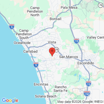 Map to Premier Dental Arts office in Vista, CA
