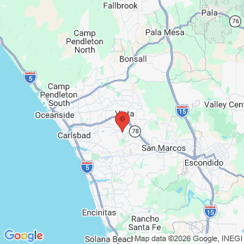 Map to Jim M Fisher DMD Inc office in Vista, CA