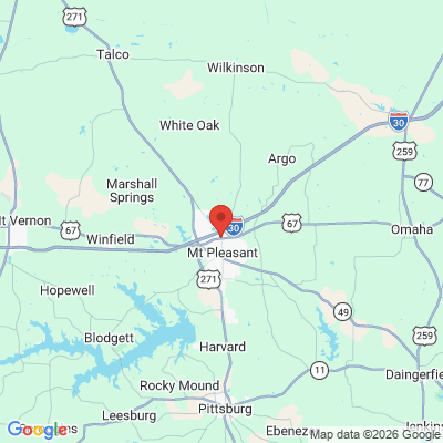 Map to  office in Mount Pleasant, TX