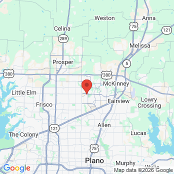 Map to JS Family Dental office in Mc Kinney, TX