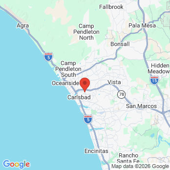 Map to Plaza Family Dental Group office in Carlsbad, CA