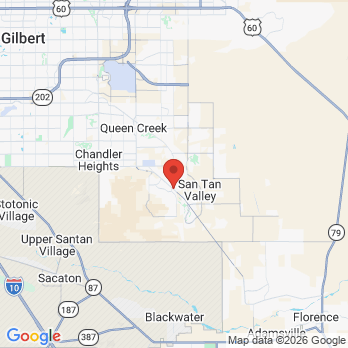 Map to Skyline Dental Group office in Queen Creek, AZ