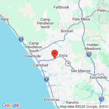 Map to Main Street Dental office in Vista, CA