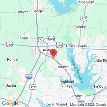 Map to Denton Family Dentistry office in Denton, TX