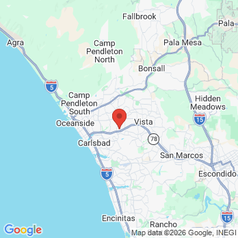 Map to Beachside Dental office in Oceanside, CA