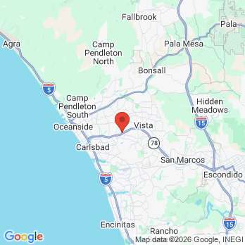Map to Surf and Smiles Orthodontics office in Vista, CA