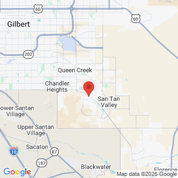 Map to Mountain Vista Dental Care office in San Tan Valley, AZ