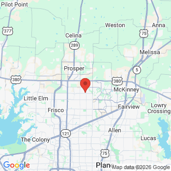 Map to Bright Smiles of Garland PLLC office in Frisco, TX
