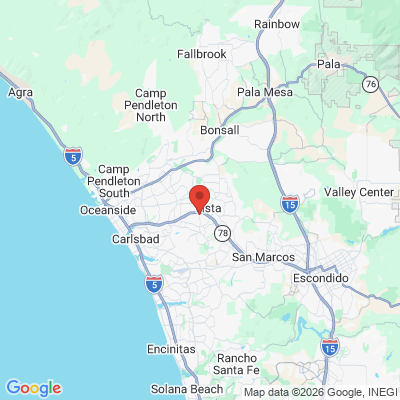 Map to Tri-City Dental Excellence office in Vista, CA