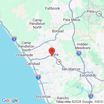 Map to Tri-City Dental Excellence office in Vista, CA