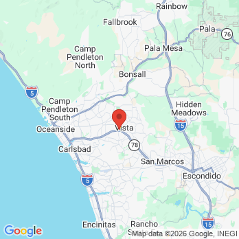 Map to Civic Dental office in Vista, CA
