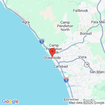 Map to California Coast Dental Arts office in Oceanside, CA