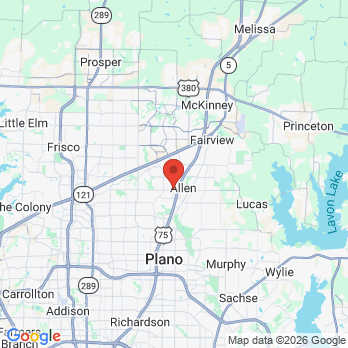 Map to twin creeks dentistry office in Allen, TX