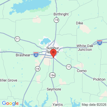 Map to Broadway Smiles office in Sulphur Springs, TX
