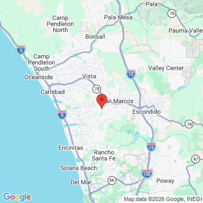 Map to Lake View dental office in San Marcos, CA