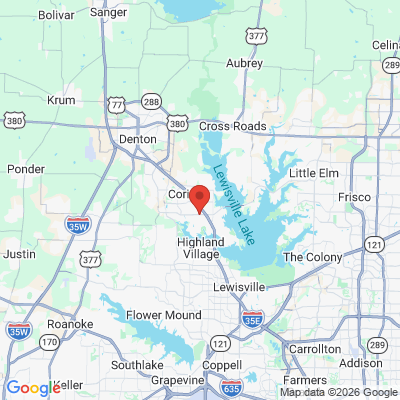 Map to  office in Hickory Creek, TX