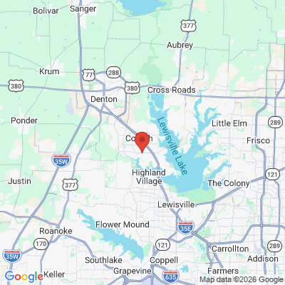 Map to  office in Hickory Creek, TX