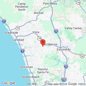 Map to Sun Smile Dental office in San Marcos, CA