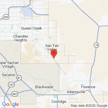 Map to Sunwest Dental San Tan office in San Tan Valley, AZ