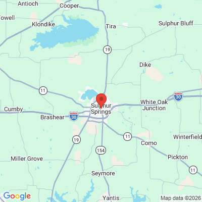 Map to  office in Sulphur Springs, TX