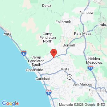 Map to We Care Dental office in Oceanside, CA