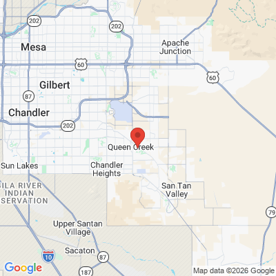 Map to Divine Dental Care office in Queen Creek, AZ