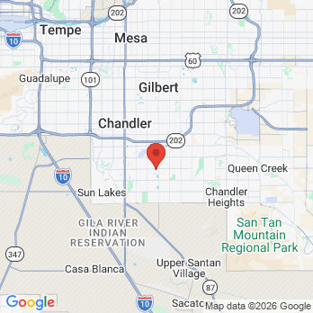 Map to Bellissimo Dentistry and Implant Center office in Chandler, AZ