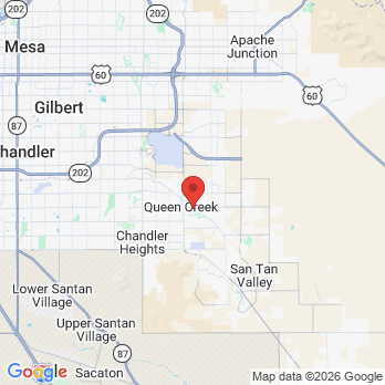 Map to Williams Orthodontics  office in Queen Creek, AZ