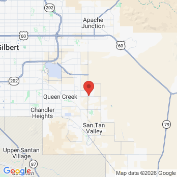 Map to Ocotillo Trails Family Dentistry office in San Tan Valley, AZ