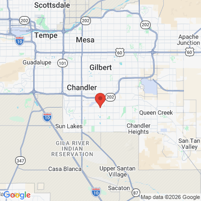 Map to Layton Lakes Dental office in Chandler, AZ