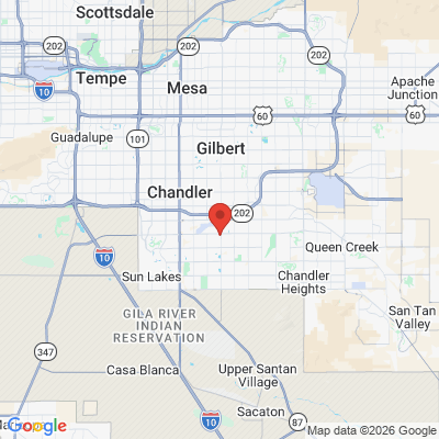 Map to Silvertree Dental office in Chandler, AZ