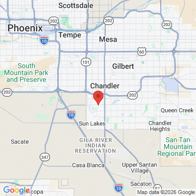 Map to Chandler Dental Health office in Chandler, AZ