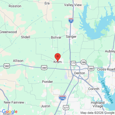 Map to  office in Krum, TX